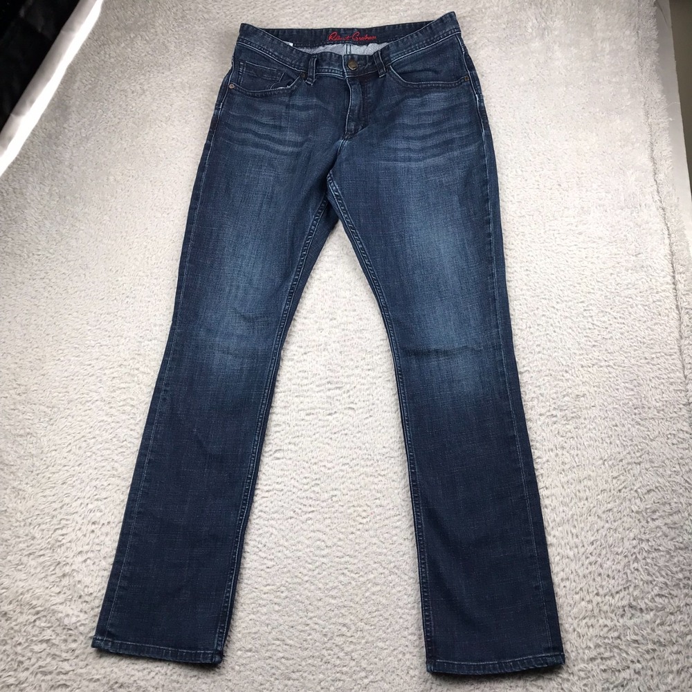 Robert Graham Classic Yates Jeans Mens 32 (33x31) Dark Wash Blue Stretch Denim